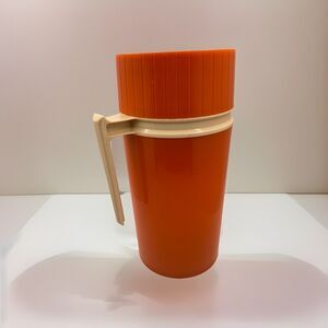 Vintage 70's Thermos Orange King Seely Insulated Pint Coffee Soup 7202